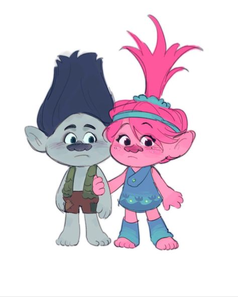 Artist: pokuyaki Branch Trolls, Poppy And Branch, Trolls Movie, Dreamworks Trolls, Movies And Series, Cartoon Movies, Cute Art Styles, Cute Photos, Dreamworks