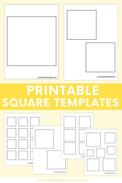 Free Printable Square Templates  - Sunrise and Create Square Outline, Square Template, Ann Wood, Shape Templates, Free Printable Gift Tags, Perfect Squares, Free Preschool, Needle Book, Stencil Template