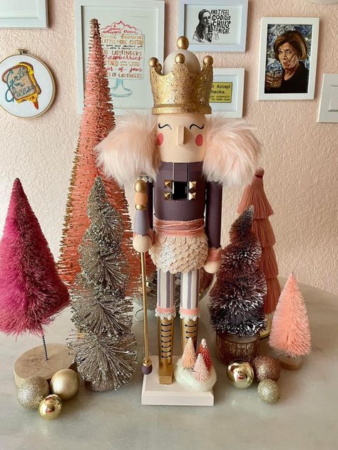 Nutcracker Christmas Theme, Pink Nutcracker Christmas, Girl Nutcracker, Nutcracker Diy, Painted Nutcracker, Nutcracker Ideas, Diy Nutcracker, Future Christmas, Nutcracker Characters