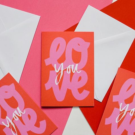 Happy Go Lucky (@hello.happy.go.lucky) •  #sendlove #greetingcard #typographic #handdrawntype Retro Wedding Stationery, Valentines Day Package, Greeting Card Packaging, Valentines Illustration, Happy Go Lucky, Event Poster Design, Valentines Greetings, Valentines Design, Paper Envelope