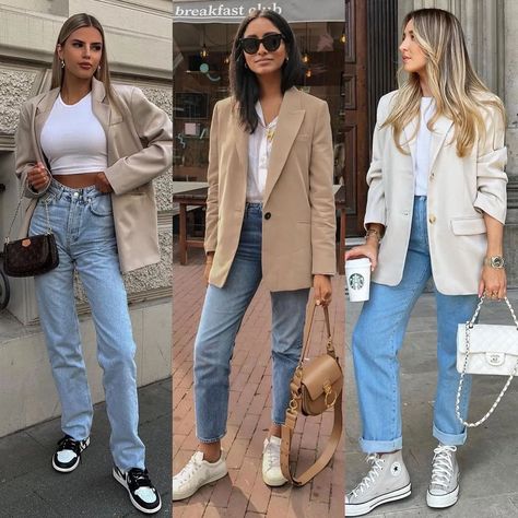 Neutral Blazer Outfit, Neutral Tone Outfits, Neutral Blazer, Neutral Capsule Wardrobe, Blazer Outfits For Women, Blazer Outfit, Streetstyle Fashion, Neutral Outfit, Tag Your Friends