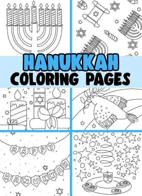 Hanukkah Coloring Pages for Kids Hanukkah Coloring Pages, Hanukkah Quote, Hanukkah Activites, Happy Hannukah, Hanukkah Crafts, Easy Holidays Crafts, How To Celebrate Hanukkah, Printables For Kids, Printable Activities For Kids