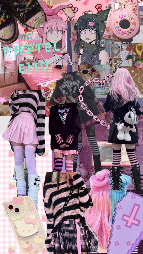 PASTEL EMOOO #pastel #emo #pastelemo #kawaii Kawaii Emo Outfits, Pastel E Girl, Pastel Emo, Pastel Alt, Fashion Subcultures, Pastel Scene, Kawaii Emo, Pastel Punk, Emo Aesthetic