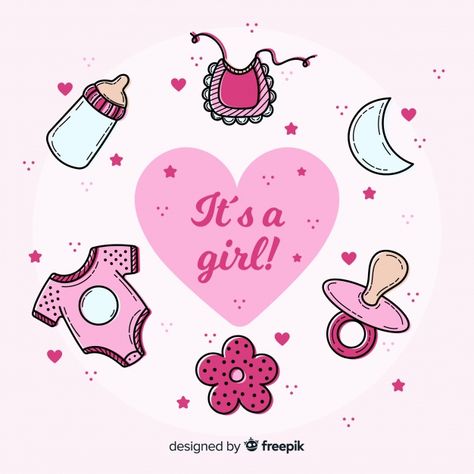 Its A Girl Template, Baby Shower Templates Free, Baby Shower Background, Its A Girl, Baby Logo, Watercolor Baby Shower, Baby Shower Templates, Simple Baby Shower