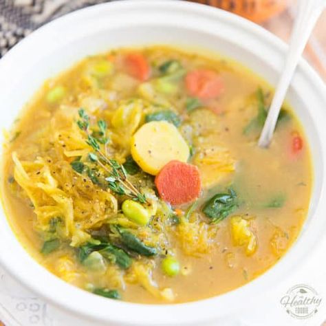 Spaghetti Squash Soup, Healthy Squash Recipes, Kidney Friendly Foods, Baked Spaghetti Squash, Squash Soup Recipe, Pasta Spaghetti, Spaghetti Squash Recipes, Think Food, Squash Soup