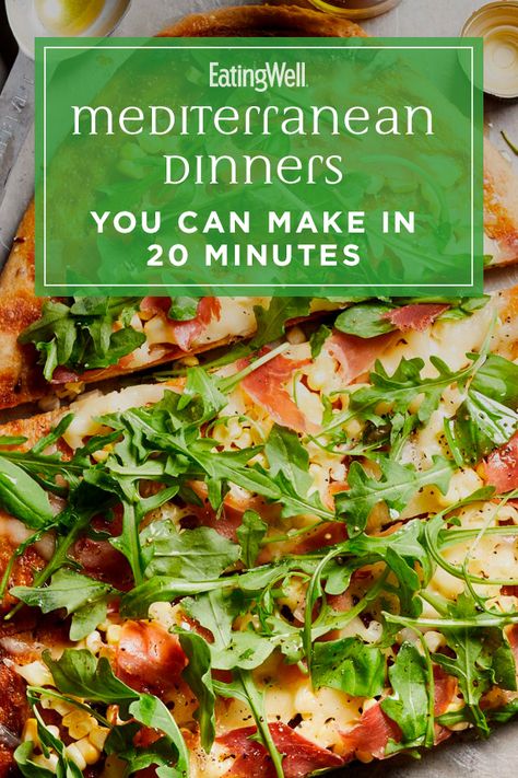 20 minutes is all you need to get these healthy Mediterranean diet dinners on the table. Featuring the good-for-you foods the Mediterranean diet is known for (think whole grains, healthy fats, lean protein and plenty of fruits and veggies) these delicious dinners come together quickly and easily. #mediterraneanrecipes #mediterraneanfood #mediterraneandishes #healthymediterranean #mediterraneanmeals #recipe #eatingwell #healthy Mediterranean Diet Recipes Dinners, Kiat Diet, Mediterranean Diet Meal Plan, Easy Mediterranean Diet Recipes, Mediterranean Diet Plan, Resep Diet, Low Carb Diets, The Mediterranean Diet, 300 Calories