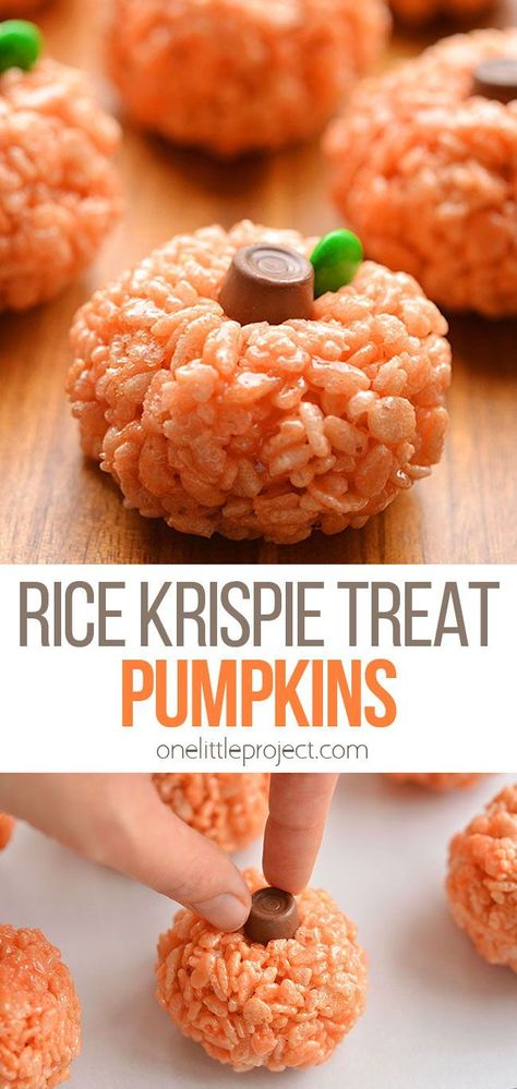 Pumpkin Rice Krispies, Snack Halloween, Plat Halloween, Halloween Backen, Pumpkin Rice, Rice Krispies Treat, Dessert Halloween, Halloween Fest, Halloween Decor Diy