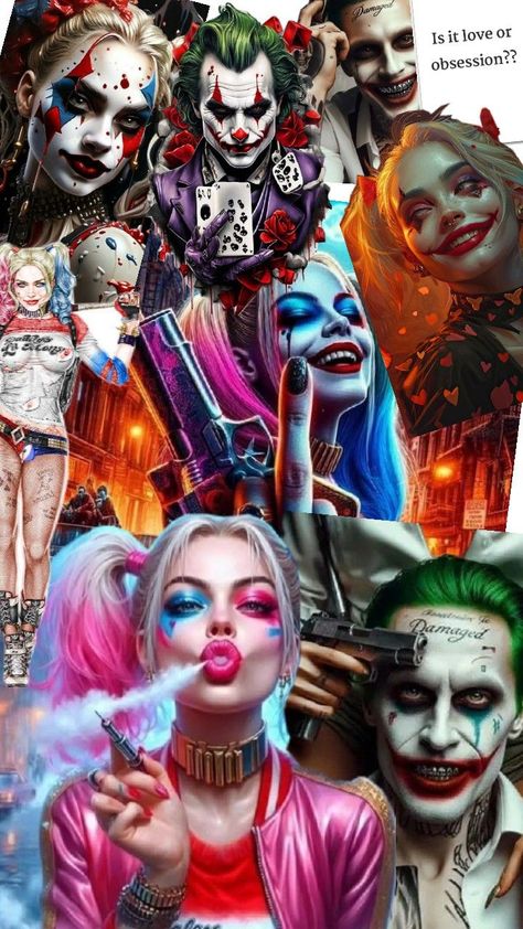 is it Love or Obsession?! M F Hussain, Harley Quinn Wallpaper, Harley Quinn And Joker, Is It Love, Harley And Joker Love, Whatsapp Wallpapers Hd, Margot Robbie Harley Quinn, Margot Robbie Harley, Harley Quinn Drawing