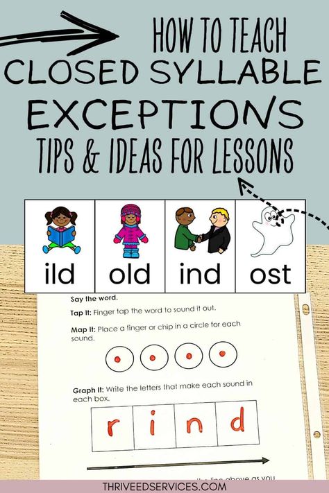 All About Closed Syllable Exceptions - Learn all about closed syllable exceptions, where the vowel makes the long sound instead of the short sound, like in the words bold and find. Closed Syllable Exceptions Anchor Chart, Closed Syllable Exceptions Activities, Closed Syllable Exceptions, Closed Syllables, Improve Reading Skills, Short Vowel Sounds, Small Group Reading, Nonsense Words, Spelling Patterns