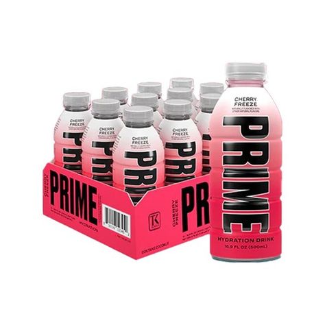 PRIME Hydration USA Cherry Freeze Sports Drink 500ml PRIME Hydration Cherry Freeze! Indulge in the ultimate thirst-quencher for athletes and active individuals. This delicious and innovative beverage provides optimized hydration and replenishment during intense physical workouts and activities, thanks to its potent electrolyte count complimented by its cherry and vanilla flavour that will have you feeling refreshed and energized. #primehydration #ksi #prime #loganpaul #hydration #vitaminsho... Ksi Prime, Prime Hydration, Sports Drinks, Hydrating Drinks, Sparkling Drinks, Frozen Cherries, Beauty Vitamins, B Vitamins, Flavored Drinks