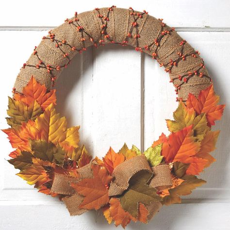 Burlap Wrapped Wreath, Wreaths Burlap, Wreaths Winter, Yarn Wreaths, Wreaths Summer, Burlap Wreath Tutorial, Easy Fall Wreaths, Wreaths Fall, Fall Decor Wreaths