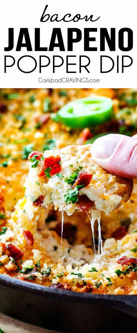 Bacon Jalapeno Popper Dip, App Dips, Sweet Appetizers, Jalapeno Popper Dip Recipe, Bacon Jalapeno Poppers, Dip Recipes Appetizers, Jalapeno Popper Dip, Popper Dip, Cheese Plates