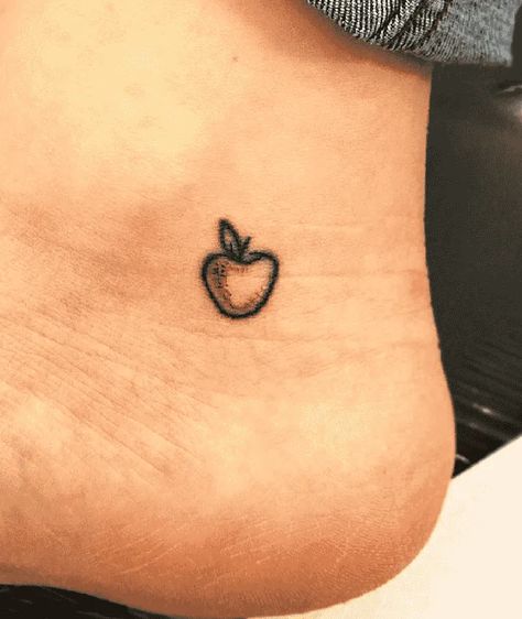 Apple Tattoo Black And White, Apple Heart Tattoo, Apple Tattoo Design, Apple Tattoo Ideas, Teacher Tattoo Ideas, Swirly Tattoo, Teacher Tattoos, Apple Tattoo, Who Is A Teacher