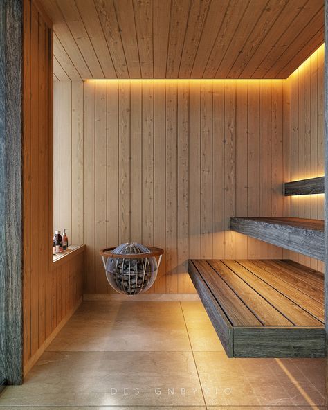 Relax room & Sauna on Behance Basement Sauna, Sauna Bathroom Design, Scandinavian Saunas, Relax Room, Sauna Lights, Building A Sauna, Wood Sauna, Home Spa Room, Sauna Diy