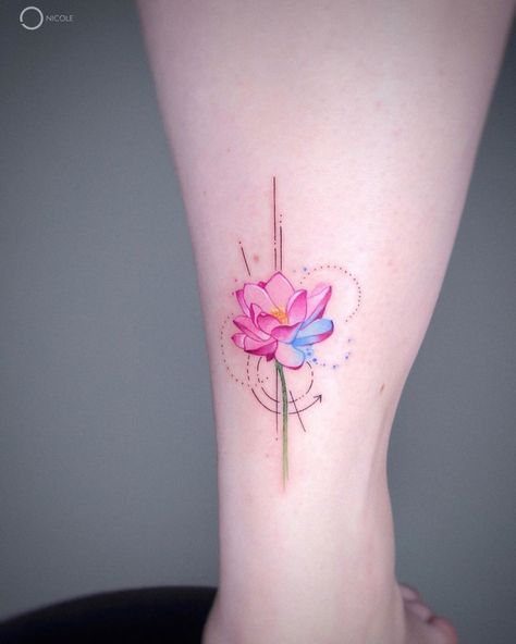 Phoenix And Lotus Tattoo, Lotus Flower Tattoo Designs For Women, Water Lily Flower Tattoo, Lily Flower Tattoo Designs, Water Lily Tattoo Design, Water Tattoo Ideas, Lily Flower Tattoo, Watercolor Lotus Tattoo, Lily Tattoos