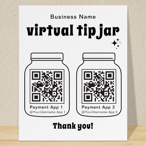 Qr Code Poster, Virtual Tip Jar, Tip Jar, Tip Jars, Customer Engagement, Show Appreciation, Text Style, Qr Codes, Foam Board