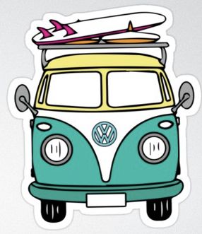 Van Clipart, Van Hippie, Van Stickers, Vw Art, Volkswagen Van, Hippie Van, Vw Van, Photo Wall Collage, Surf Art