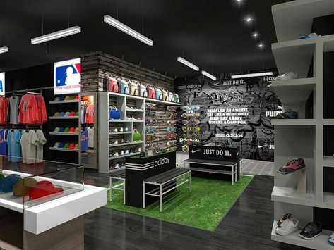 Sport Center, Sport Shop, Store Layout, Living Room Partition, Retail Store Design, Room Partition, Boutique Interior, Sports Shops, Shop Interior Design