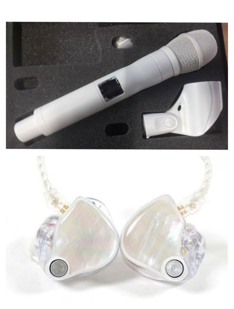 White Microphone Aesthetic, Custom Microphone Design, Kpop Ocean, White Microphone, Music Mic, In Ear Monitors, Music Accessories, Music Aesthetic, Teen Fashion Outfits