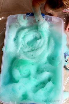 Soap sea foam sensory play activity Soapy Sea Foam, Ocean Themed Crafts For Kids, Ocean Themed Crafts, Foam Recipe, Dawn Soap, Ocean Theme Crafts, Soap Foam, Sea Activities, After School Care