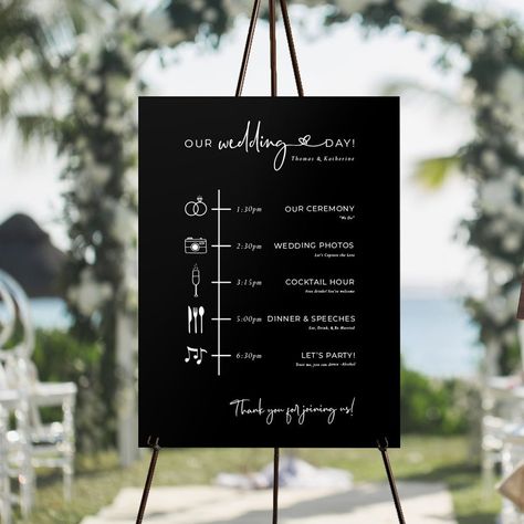 Day of Events Wedding Welcome Sign Wedding Timeline Sign, Order Of Events Sign, Large Wedding Signs, Timeline Wedding, Wedding Schedule, Wedding Itinerary, Custom Wedding Signs, Wedding Day Timeline, Wedding Timeline