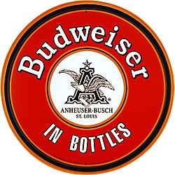 Budweiser In Bottles Round Metal Bar Sign Bottles Wall, Bud Beer, Budweiser Logo, Concert Signs, Beer Art, Beer Pub, Budweiser Beer, Beer Mats, Beer Logo