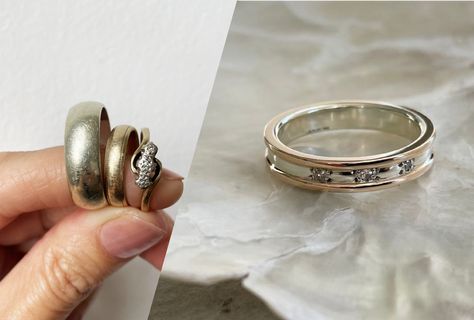 Dads Wedding Ring Keepsake, Repurposed Wedding Rings, Wedding Ring Memorial, Wedding Ring Redesign, Symbol Of Love, The Ring, Love Symbols, Jewelry Creation, Repurpose