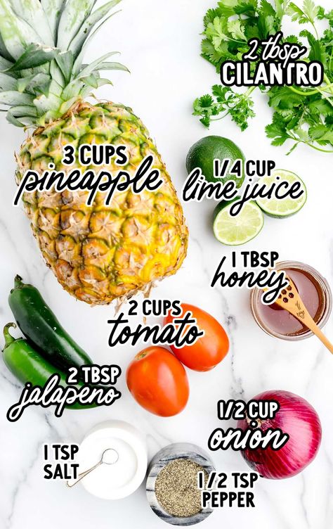 Best Pineapple Salsa, Salsa Recipe Pineapple, Easy Pineapple Salsa, Homemade Pineapple Salsa, Pineapple Jalapeno Salsa, Pineapple Salsa Recipes, Tropical Salsa Recipe, Pineapple Bowl Recipe, Tropical Salsa