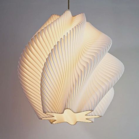 #3d print #fibergrass #white #parametricarchitecture #parametricdesign Lampe Art Deco, Geometric Lighting, Art Deco Sculpture, White Lamp Shade, White Pendant Light, Modern Art Deco, Contemporary Modern Art, Modern Ceiling Light, Led Light Bulbs