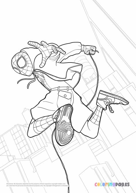 Miles Morales Into the Spider-Verse coloring page Spiderman Across The Spider Verse Coloring, Miles Morales Line Art, Spiderverse Coloring Page, Miles Morales Full Body Drawing, Spider Man Miles Morales Drawing Sketch, Spider Man Line Art, Miles Morales Outline, Miles Morales Spiderman Drawing Sketch, Spider Man Across The Spider Verse Drawing