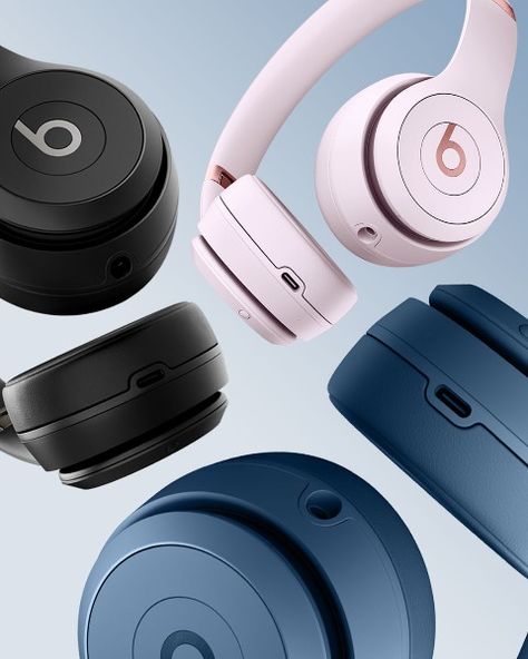 Solo 4 is available to order in Matte Black, Slate Blue and Cloud Pink from apple.com. Dre Headphones, Cloud Pink, Beats Solo, Beats By Dre, Slate Blue, Matte Black, Headphones, Green, Pink