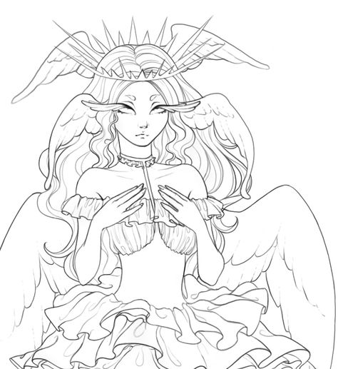 Seraphim Angel Art, Angel Art Reference, Angel Oc Female, Multiverse Design, Seraphim Costume, Angel Drawing Reference, Angel Oc Design, Seraphim Oc, Seraphim Wings