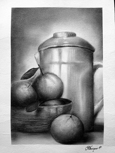 Object drawing, pencil shading, charcoal, paper Steel Life Drawing, Object Drawing Pencil, Drawing And Shading, Steel Life, Charcoal Paper, Shading Drawing, Pencil Shading, Object Drawing, Drawing Pencil