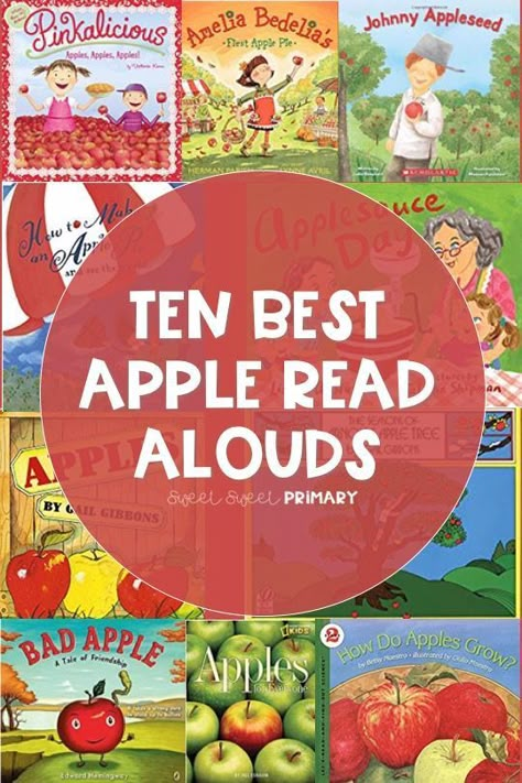 Looking for new read alouds for your apple unit? Here are my top ten apple books for kindergarten, first grade, and second grade. #books #apples #backtoschool Apple Unit Study 1st Grade, Kindergarten Apple Unit, Apple Unit Study 3rd Grade, Books About Apples, Apple Study, Apple Unit Study, Preschool Apples, Second Grade Books, Apple Kindergarten