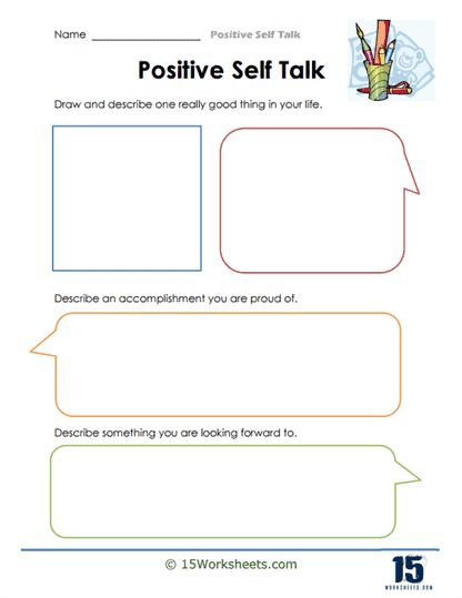 Positivity Worksheets, Holiday Science, Kindergarten Social Studies, Personal Reflection, Guidance Lessons, Counseling Activities, Positive Self Talk, Positive Outlook, Self Talk