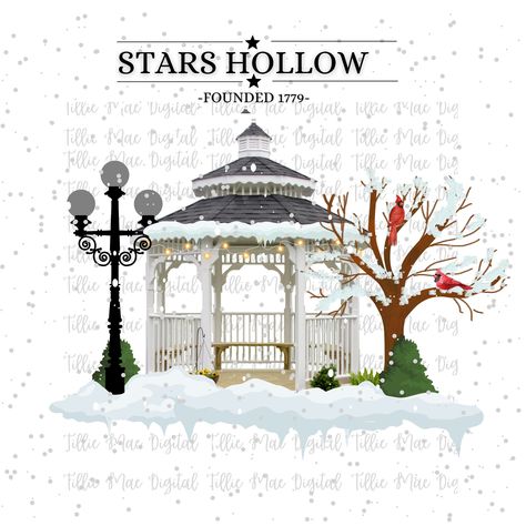 Gilmore Girls Christmas, Gilmore Girls Stars Hollow, Sublimation Sweatshirt, Stars Hollow Connecticut, Girls Tumbler, Stars Hollow, Winter Festival, Landscape Scenery, Christmas Drawing