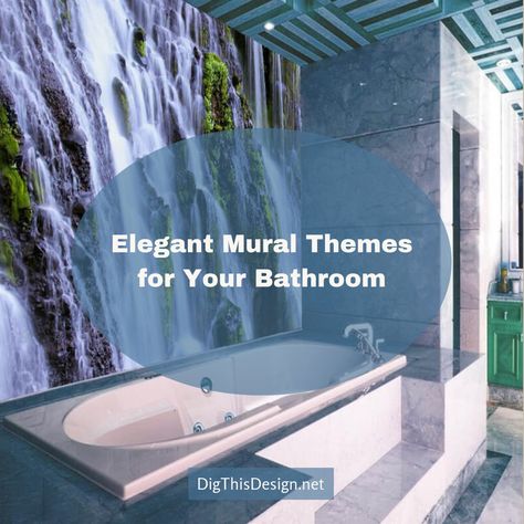 Elegant mural themes in the bathroom are an easy way to switch up the ambiance of your room. However, everybody wants to feel relaxed in the bathroom. It is the one place you can take a long hot shower or simply lay in the bathtub unwinding after a long day. One way to induce the feeling of calm is by using murals. In The Bathtub, Bath Sinks, Long Hots, Luxury Bathroom, The Bathroom, Wall Mural, Bathroom Ideas, Small Bathroom, Bathrooms Remodel