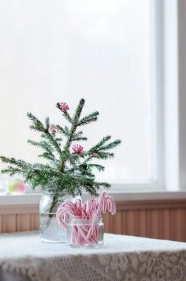 73 Brilliant Scandinavian Christmas decorating ideas Tiny Christmas Trees, Homemade Christmas Decorations, Alternative Christmas Tree, Simple Christmas Decor, Navidad Diy, Mini Christmas Tree, Scandinavian Christmas, Candy Canes, Homemade Christmas