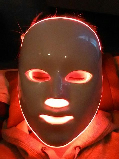 I call it an Iron Man Facial. Dennis Gross Led Mask, Led Light Therapy Skin, Home Facial Treatments, Snapchat Makeup, Light Therapy Skin, Acne Light Therapy, Skincare Device, Led Facial Mask, Mask Light