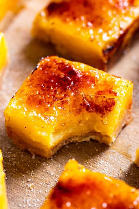 Brûléed Meyer Lemon Bars – MikeBakesNYC Myer Lemon Recipes, Meyer Lemon Bars, Meyer Lemon Recipes, Lemon Loaf Cake, Lemon Pie Filling, Lemon Bar, Food Fair, Lemon Bars Recipe, Lemon Dessert Recipes