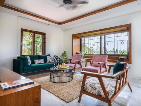 Pristine whites, clean lines and pops of colour make this Bengaluru dwelling by Aanai Design Studio ( @aanaistudio ) a one-of-a-kind retreat. For the complete tour of this boho-chic abode, click the link in our bio! Photography by @nayansoni21  #livingroom #bangalorehome #traditionaldesign #contemporary #homeinterios #bohochic #interiordesign #indianhomes #hometab #builders #decorideas #homedecoration #homedecor #interiordesign #interiordesigner #hometab #builders #inspire_me_home_decor #interio Indian Apartment, Modern Living Room Design, Room Decor Living Room, Indian Home Interior, Custom Furniture Design, White Floor, Indian Home, Living Room Design, Design Living Room