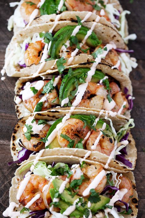 Honey Lime Shrimp Tacos, Cooking With Cocktail Rings, Cocktail Shrimp Recipes Dinners, Prawn Tacos, Lime Shrimp Tacos, Healthy Shrimp Tacos, Seafood Tacos, Summer Tacos, Shrimp Tacos Recipe