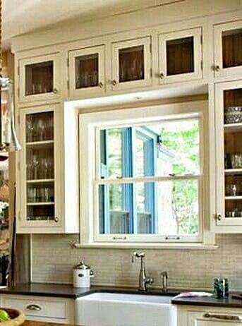 Cabinets Over Kitchen Window, Cabinets Surrounding Window, Kitchen Cabinets Over Window, Cabinet Around Window, Cabinets Around Window Kitchen, Cabinets Around Window, Small Kitchen Window Over Sink, Shallow Cabinet, Cabnits Kitchen