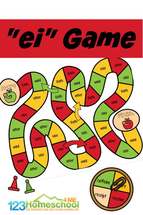 If your student is working on learning vowel teams, you will love this free printable vowel team game to work on ei words! This vowel team activity allows first grade and 2nd grade students to learn  the ei vowel team while having fun! Short E Sound, Vowel Teams Activities, Vowel Teams Worksheets, Vowel Team Words, Phonic Games, Free Worksheets For Kids, Vowel Teams, Phonics Rules, Word Joy