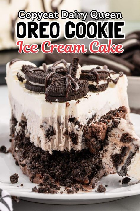 Skip the trip to DQ because I’ve done the hard work for you! I’ve got all the secret tips and tricks to make an easy homemade Dairy Queen Oreo Ice Cream Cake that tastes just like the real thing! #icecreamcake #copycat #summerdessert Ice Cream Cake Dairy Queen, Copycat Dq Ice Cream Cake, Dq Ice Cream Cake Recipe, Icecreamcake Homemade, Dq Ice Cream Cake, Dairy Queen Ice Cream Cake, Sundae Toppings, Oreo Ice Cream Cake, Ice Cream Sandwich Cake