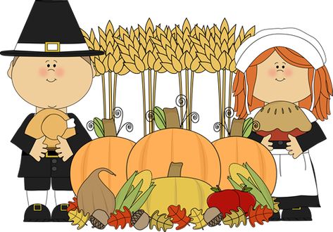 Pilgrims and Thanksgiving Harvest