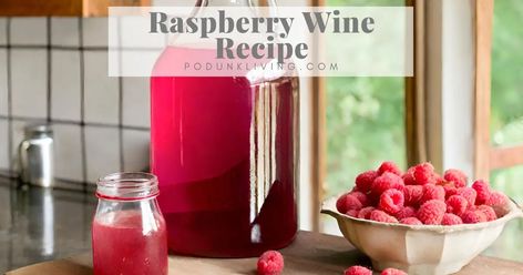 Raspberry Wine Recipe, Raspberry Moonshine, Raspberry Syrup Recipe, Raspberry Drinks, Pear Wine, Homemade Wine Recipes, Raspberry Drink, Pear Liqueur, Raspberry Wine