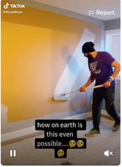 A MAN has amazed homeowners by painting a whole wall in just 30 seconds.  TikTok user @angela_j_official uploaded a clip of the man completing the DIY decorating job at lightning speed.  She included the caption: “How on earth is this even possible?” The man starts off by walking alongside a yellow wall, while making zig-zag […] How To Paint Bathroom Walls, Best Way To Paint Walls, Wall Painting Tips And Tricks, Painting Hacks Wall, How To Paint Walls For Beginners, Wall Painting Techniques Creative, Painting Hacks For Walls, Paint Techniques For Walls, Painting Tips Walls