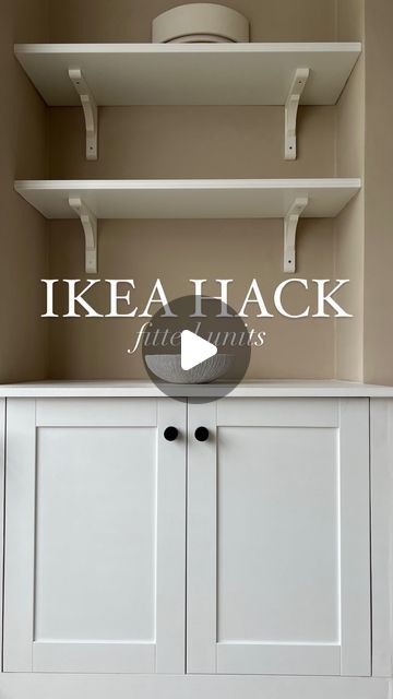 Beth Wilson on Instagram: "FITTED UNIT IKEA HACK 🚪  our fitted unit hack is finally finished! we wanted built in units in our lounge but didn’t fancy paying the expensive price tag that is associated with it, so decided to give it a go ourselves using @ikeauk units and doors, some wood and MDF.  we used the PLATSA units and got some extendable legs from @bandq_uk to raise the unit high enough off the ground. we also cut some of the unit out to make sure we can still reach the plugs at the back of the wall.   once it was in place, we cut wood and mdf to size to box the units in and give it the ‘fitted’ look. we used mdf sheet for the top of the unit, and then painted and primed it all to finish it in white ✨  we were kindly gifted the beautiful Piccadilly Knurled Cupboard Knobs from @frela Built In Tv Unit Ikea Hack, Ikea Hack Shelves Wall, Ikea Built In Cupboards, Front Door Cupboard Ideas, Built In Mdf Shelves, Ikea Cupboards Living Room, Ikea Pax Media Wall, Lounge Fitted Cupboards, Ikea Beauty Salon Ideas