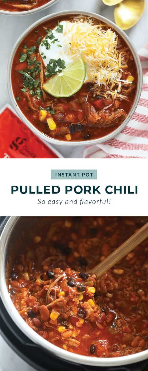 Pork Chili Crock Pot, Pork Chili Recipe Crockpot, Pork Chili Instant Pot, Instant Pot Pork Shoulder Recipes, Pork Chilli Recipes, Pork Roast Chili, Pork Butts In Instant Pot, Pork Shoulder Recipes Instant Pot, Pork Shoulder Chili